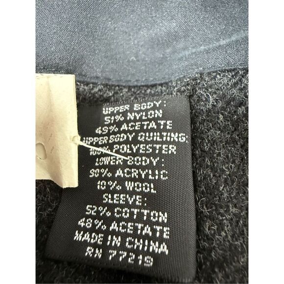 Baracuta Jacket Black Coat Double Overcoat Quilted Parka Wool Lined Trench Sz M - Picture 13 of 15